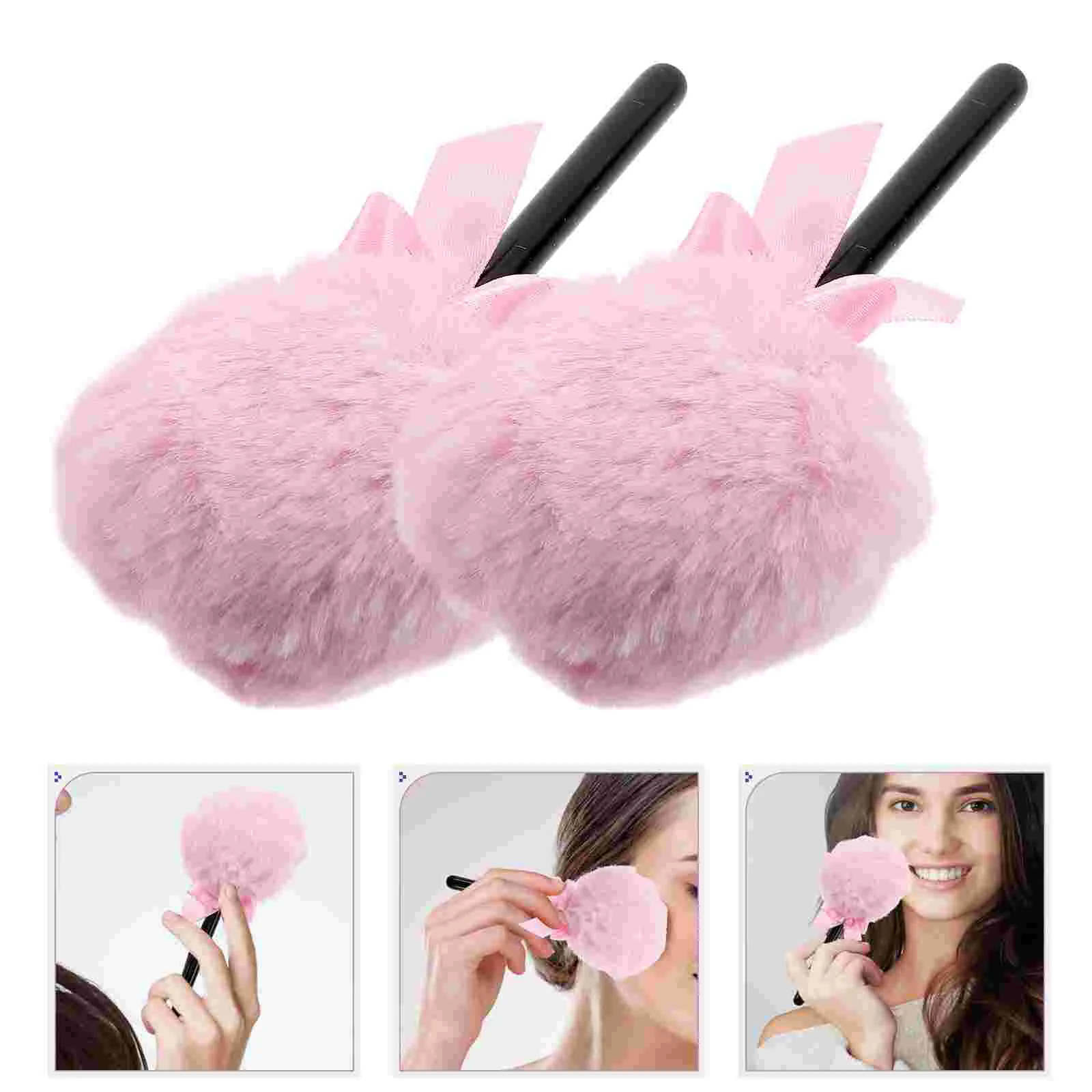 Puff On A Stick Lollipop Shape Powder Puff Fluffy Loose Body Puff Face Soft Makeup Puff