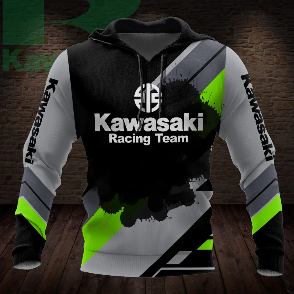 Kawasaki Oversized Hoodie Extreme Sports Sweatshirt Motorcycle Uniform Mens Clothing Unisex Racing Suit Child High-quality Men's