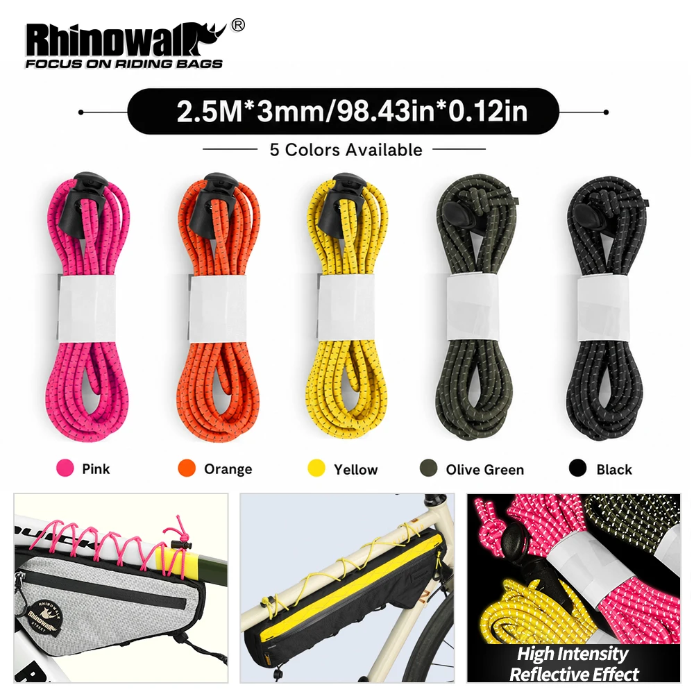 

Rhinowalk Elastic Cord for Bike Bag 3mm Strap For Motorcycle Saddlebag Pannier Cargo Rack Storage Fixing Strap