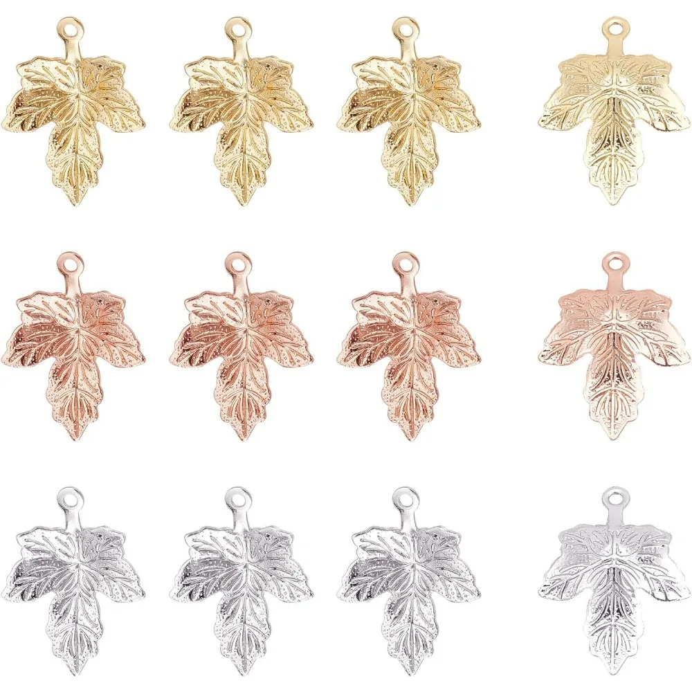 

30 Pcs Leaf Pendants Charms Vintage Brass Filigree Pendants Metal Leaves Charms for DIY Jewelry Making Finding Supplies Necklace