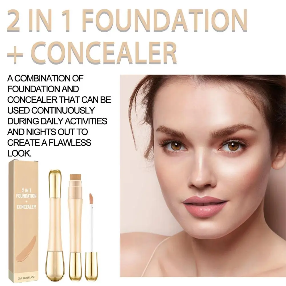 2 in 1 Double-End Concealer Anti Sommersprossen Augenringe Korrektor Gesicht aufhellen Concealer Foundation High Coverage Kosmetik