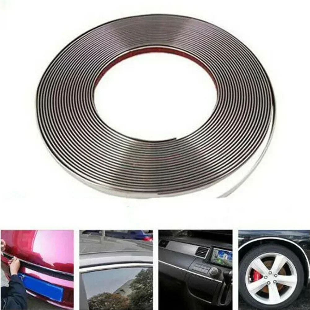 2020 High Quality Decoration Strip Car Decoration Strip Mouldings With Chrome Polished Exterior Self Adhesive Cover Tape Silver