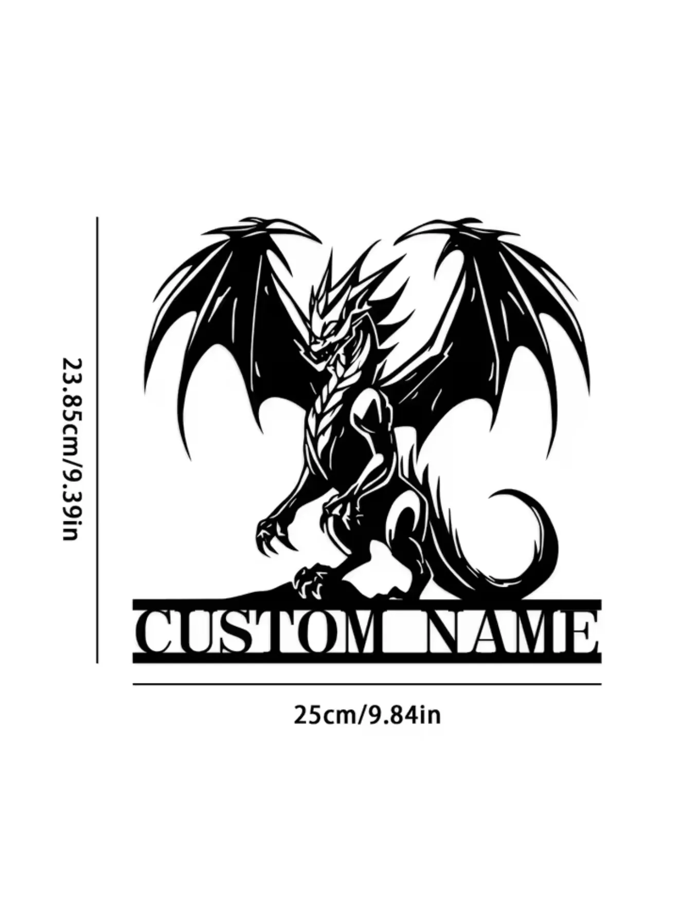 Custom Dragon Metal Wall Sign, Dragon Metal Wall Art, Dragon Name House Sign, Personalized Last Name Sign, Room Decor, Dragon Wa
