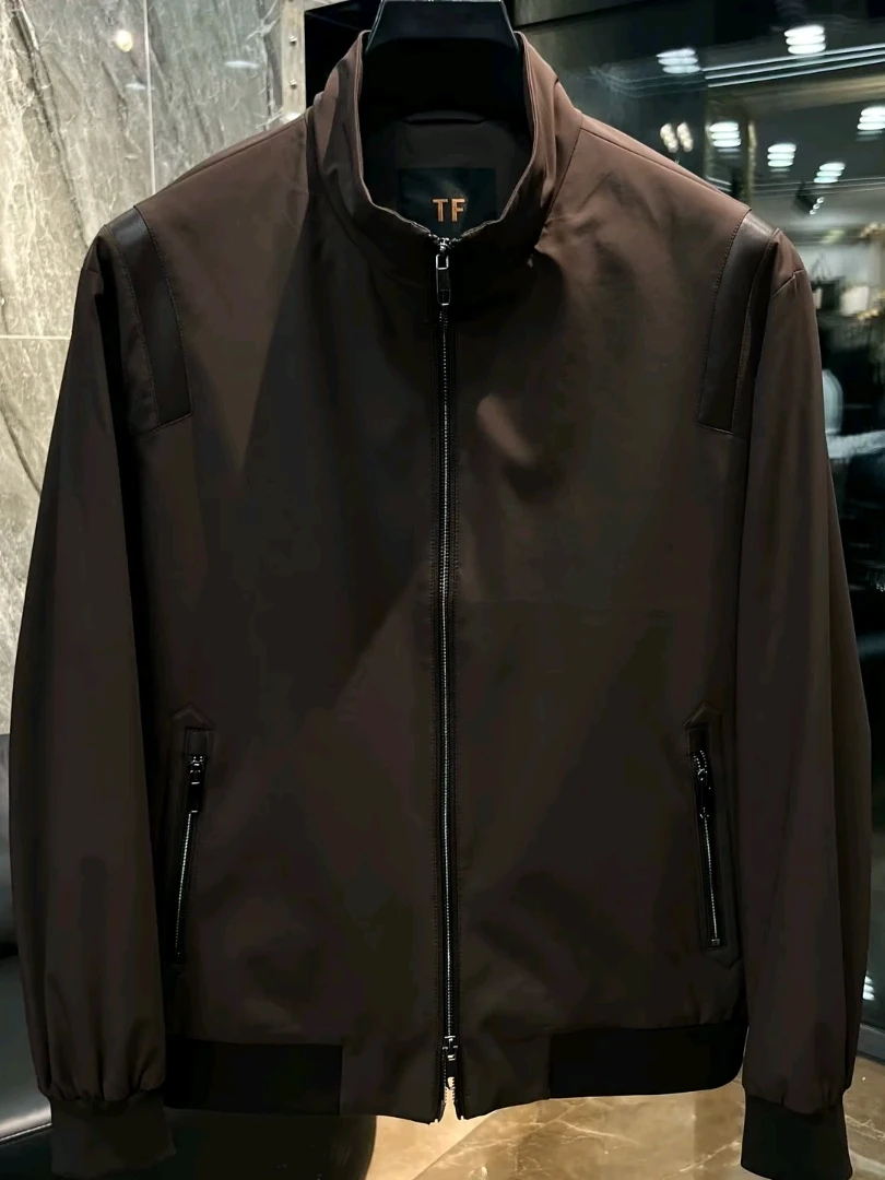 

Мужская демисезонная куртка-бомбер с двойной молнией и воротником-стойкой, новая коллекция, люкс, высококачественная, универсальная, модная, с премиальным ощущением