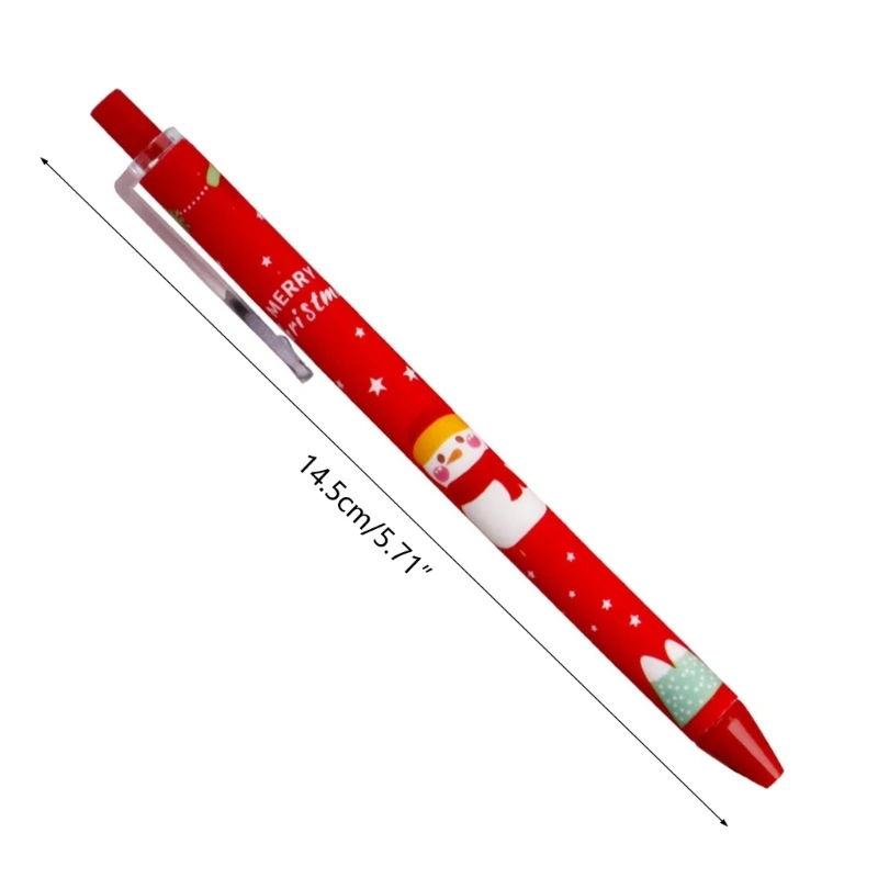 6 Pcs 크리스마스 젤 펜 재미 있은 쓰기 펜 어린이를위한 개폐식 젤 펜 학생 게임 보상 크리스마스 스타킹 Stuffer