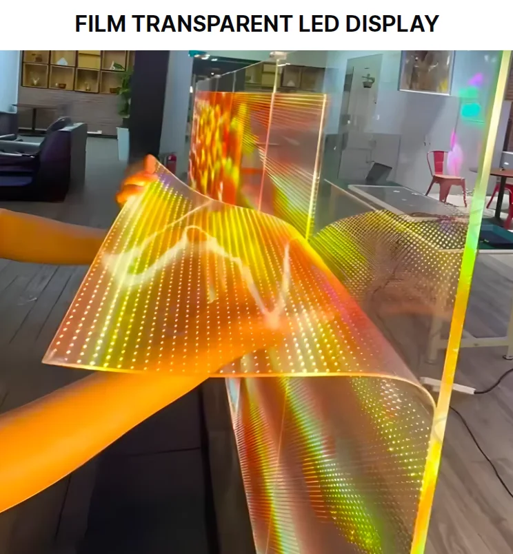 Transparent Led Film Transparent Glass Display  Crystal Thin Film Transparent Film Screen Glass - view 2