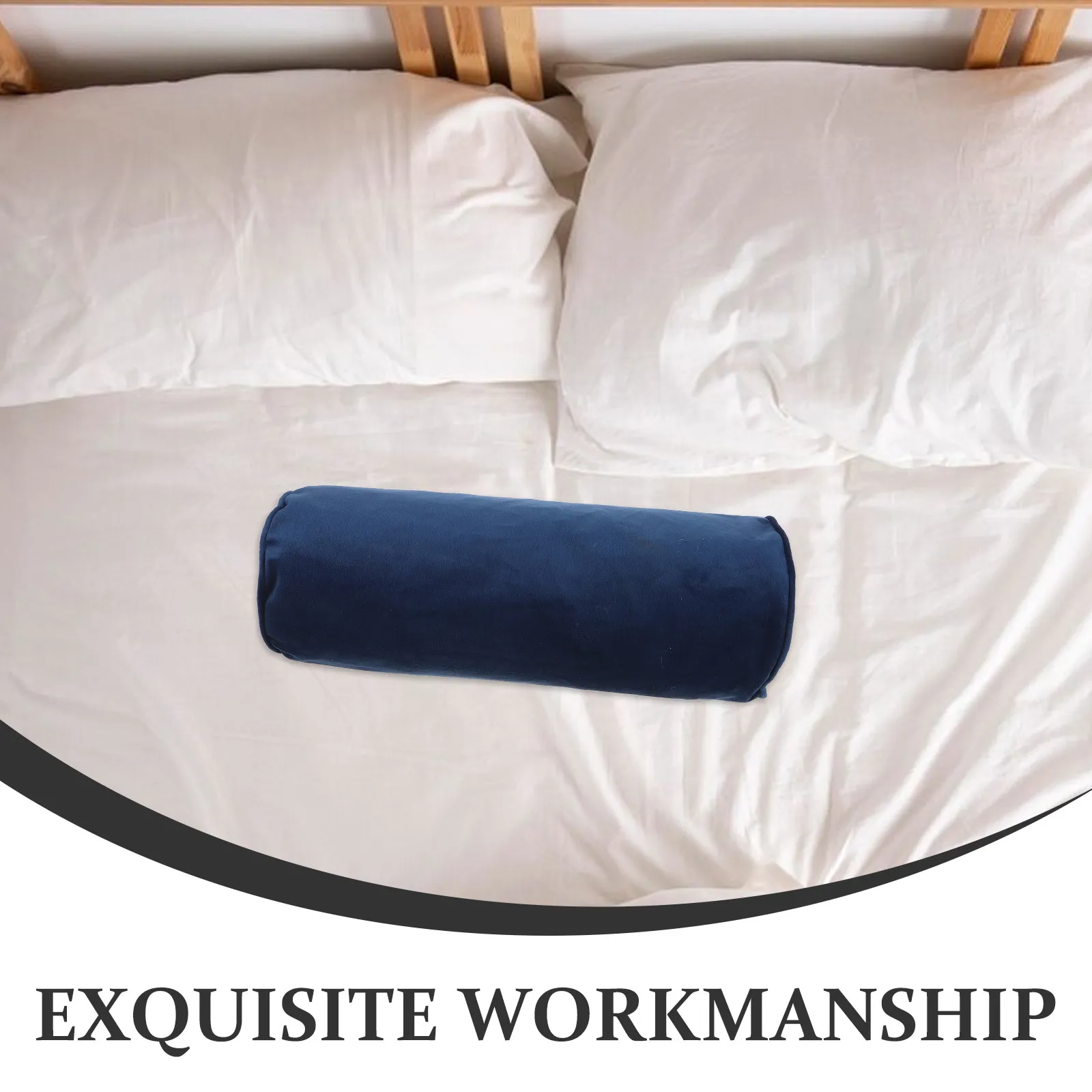Cylinder Pillow Cover Round Zipper Neck Roll Pillowcase 40x15cm Soft Comfortable Detachable Travel Sofa Pillow Case