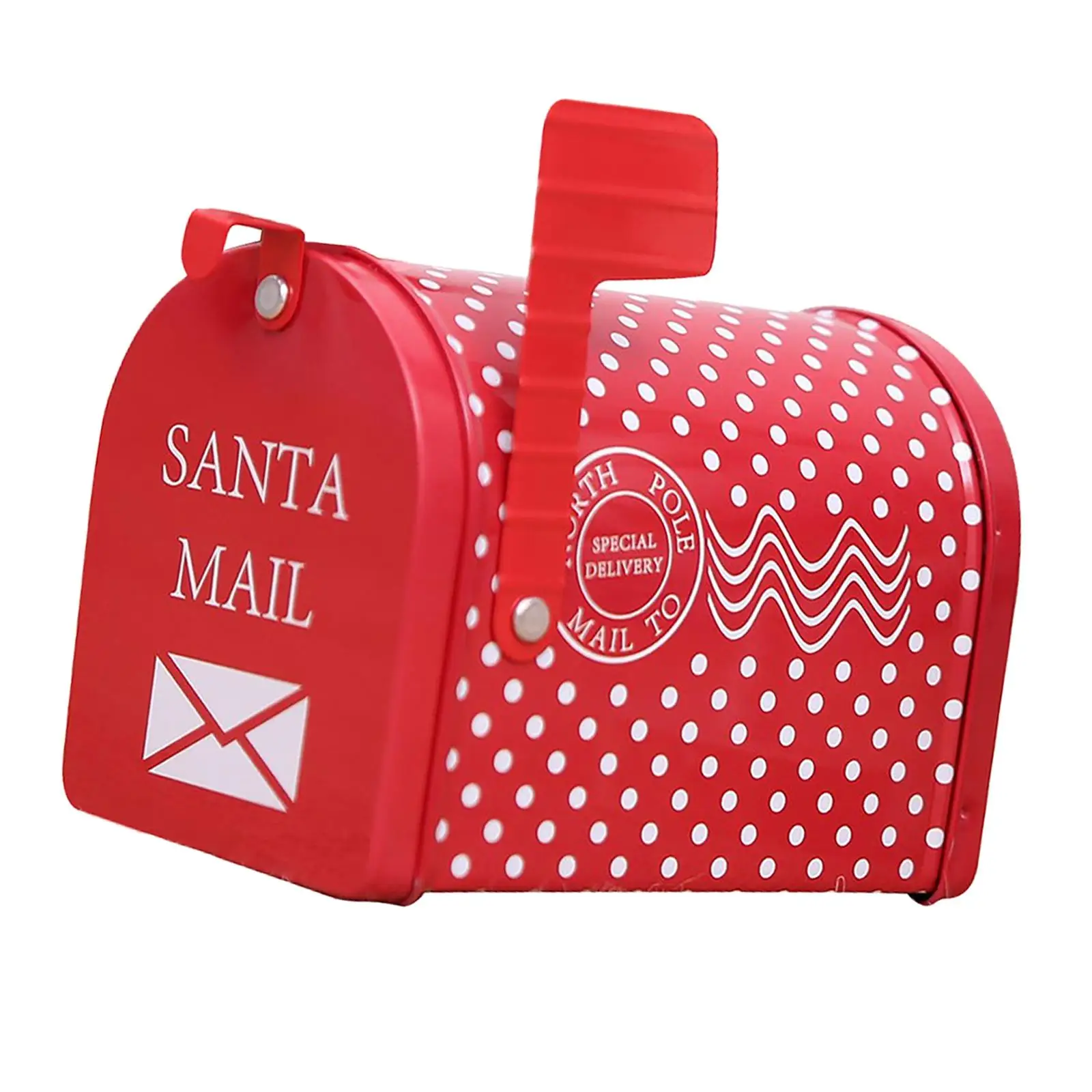 Christmas Mailbox Post Box New Year Mailbox Wraps Post Letter Box Iron , Polka Dot