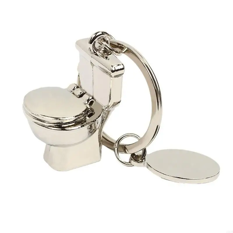 16FB 2PCS Creative Toilet Metal Metal Bag Bag Charm Keychain