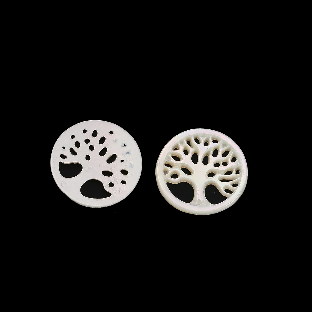 

White Shell Carved Tree of Life Pendant World Tree Ocean Natural Energy Healing Charm DIY Jewelry Necklace Making Supplies Gifts