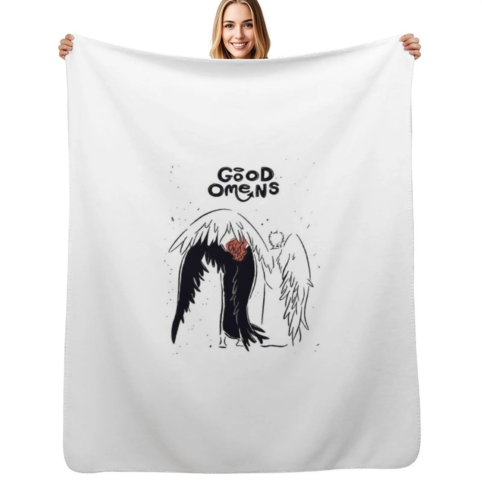 Angel and Demon Throw Blanket Furry for sofa Single manga Flannels Weighted Blankets