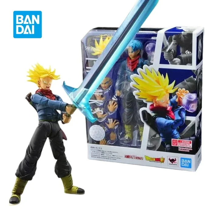 In Stock Bandai Original S.H.Figuarts Dragon Ball Super Future Trunks Anime Action Figures Model Toys Collection Hoilday Gifts