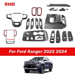 RHD For Ford Ranger T9 2023 2024 interior accessories front rear air vent Window Switch Panel Cover Gear Shift Button Sticker