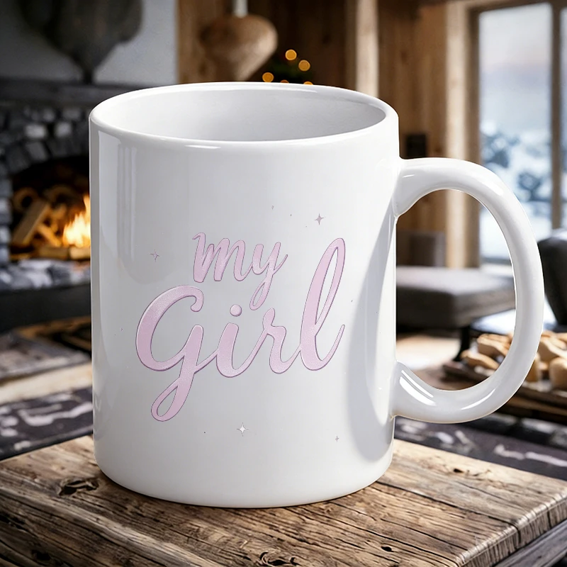 

Cup & Mug Set, My Girl Sweet Pink Letter Ceramic Mug, Coffee Cup, Milk Cup, Office Tea Cup, Drinking Cup, Gift for Friends