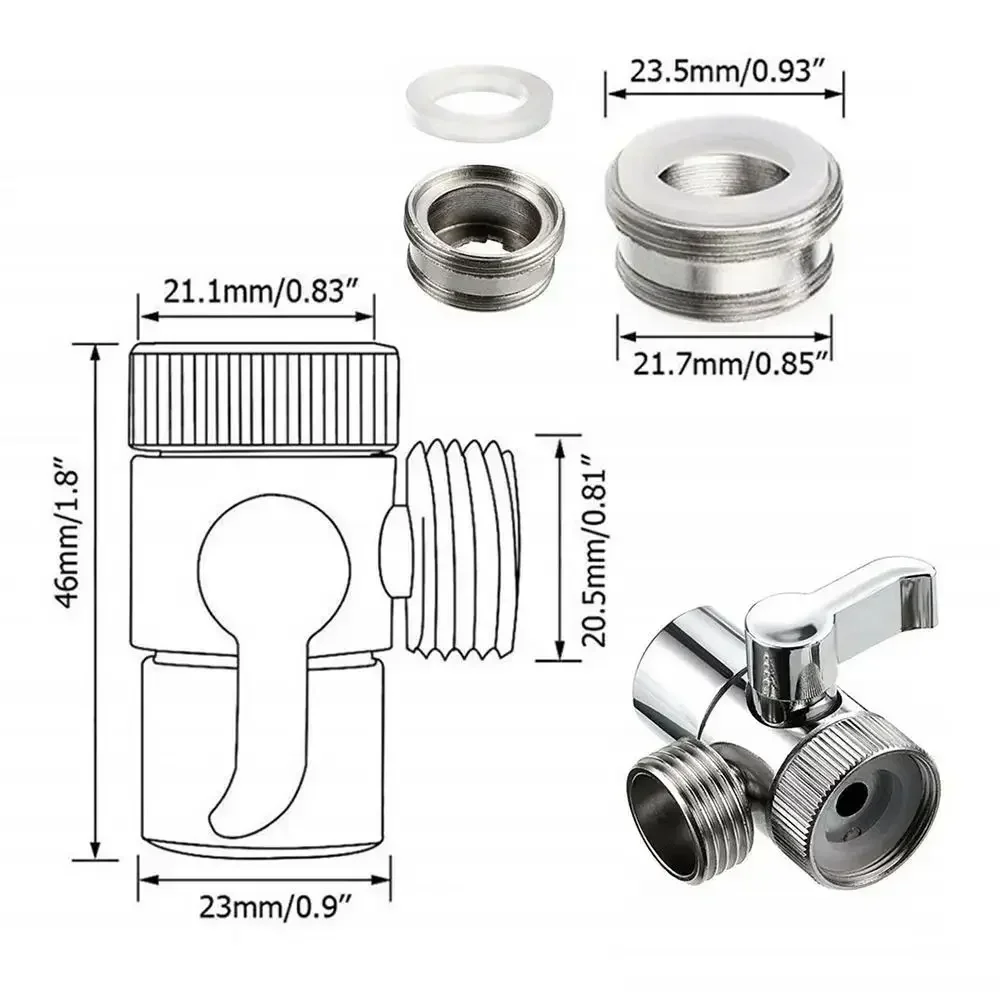 1pcs M22/M24 Switch Faucet Adapter Kitchen Sink Splitter Diverter Valve Water Tap Connector for Toilet Bidet Shower Bathroom