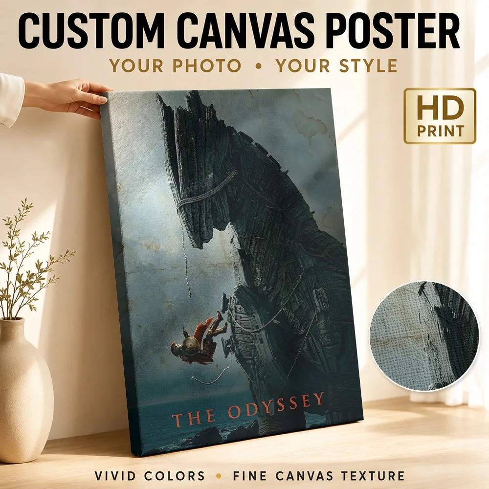 The Odyssey Trojan Horse Canvas Painting Poster Customized Spiritual Mythology Canvas Wall Art for Bedroom Decor Ready to Hang