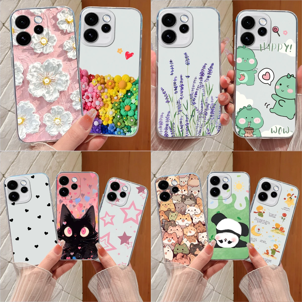 Case For Oppo Reno15 Pro Max Mini FS 15C 5G Pretty Flowers Soft TPU Silicone Shockproof Phone Shell For Oppo Reno15c FS Coque