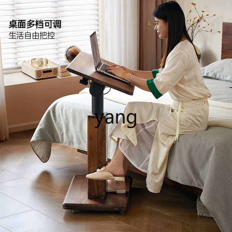 Picture 4: LTT Mobile Lifting Computer Desk Solid Wood Folding Home Bedside Table Desk