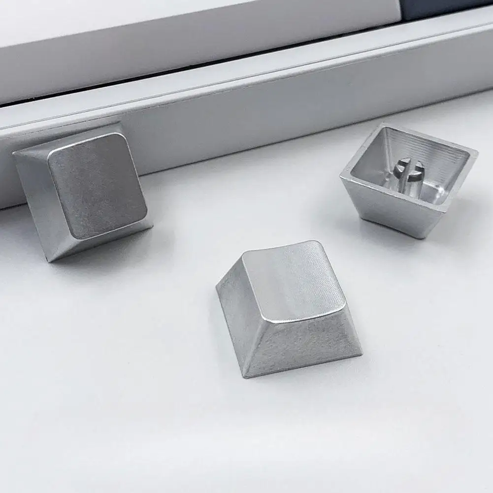 1Pc 半透明アルミ合金キーキャップ素材メカニカルキーボード金属カスタマイズされた軽量非退色彫刻シャフトボディ
