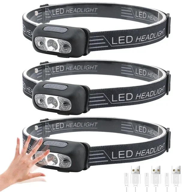 Heinast Mini Scheinwerfer Starke Licht Led Nacht Angeln Leistungsstarke Taschenlampe Kopf Lampe Im Freien Wasserdichte Camping Tragbare LED Sensor Scheinwerfer 5