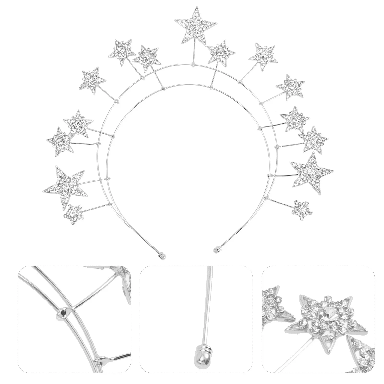 

Star Hair Accessory Bridal Wedding Headband Sparkly Elegant Headpiece for Bride Women Party Event Glowing Crystal Hairband