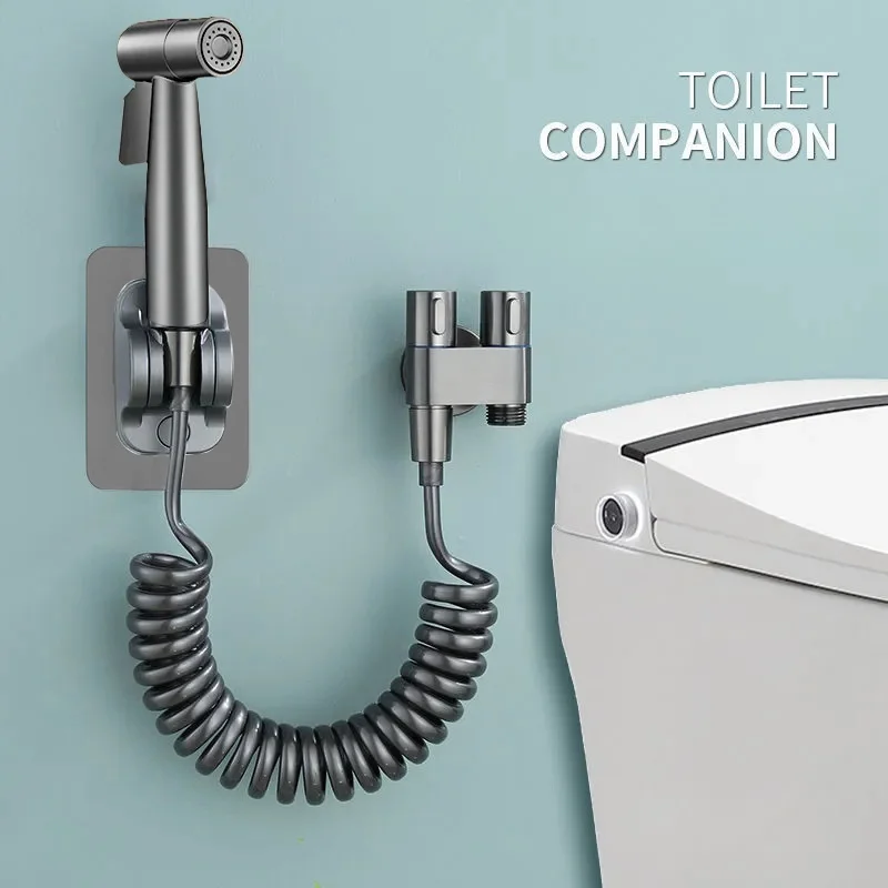 Handheld 304 Bidet-Sprüh gerät für Toilette, Bidet-Aufsatz für Badezimmer mit 1-in-2-Aus-Doppelsteuerventil, einziehbarer Feder schlauch