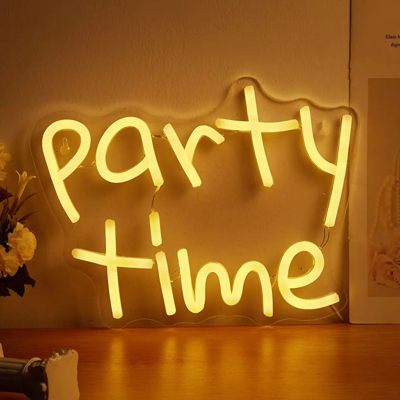 

Неоновая светодиодная вывеска Chi-buy LED Neon Party Time с питанием от USB, ночник, подходит для спальни, свадьбы, игровой комнаты, в качестве подарка.