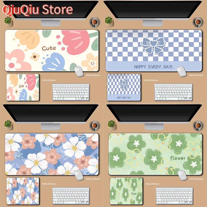 Blume Großes Mauspad XXL Kleine Frische Mousepad Cartoon Büro Schreibtisch Pads Gummi Anti Slip Teppich Computer Büro Zubehör