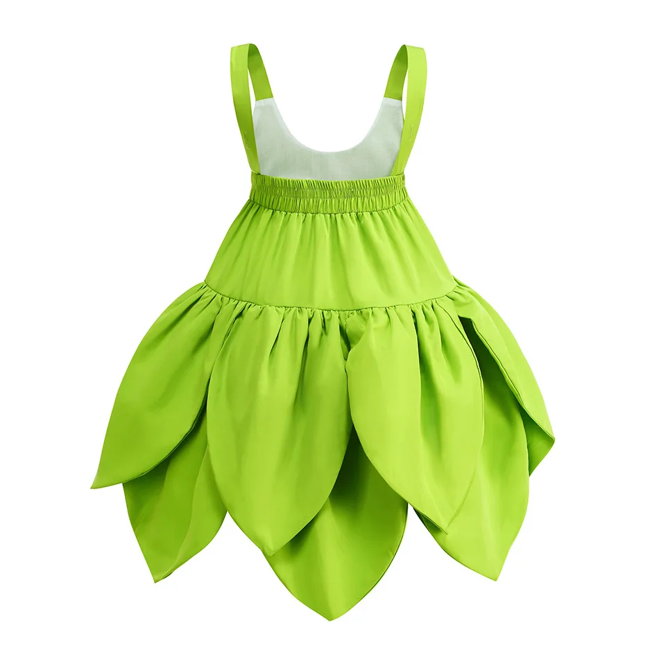 Fairy Green Dress for Girls Halloween Green Cosplay Kids Party Stage Performance Costume Birthday Party Gowns Ruffles Dresses view 2