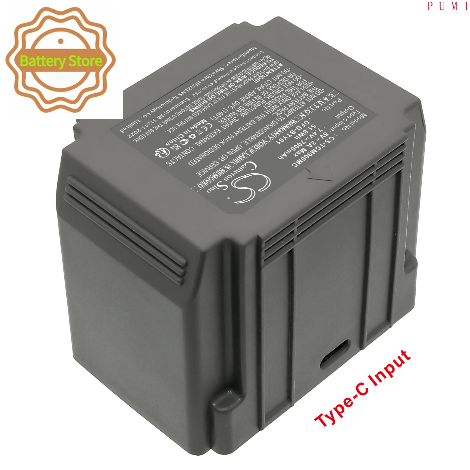CS Replacement Battery for Tactacam Defend,actacam Defend Solar Panel Cellular Security Camera PN:DFD-BTY01, 7000mAh / 51.8Wh