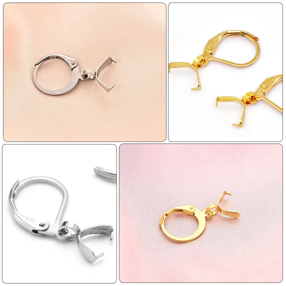 

40Pcs Heavy Duty Earring Hooks Pendant Clasps Stainless Steel Jewelry Making DIY Keyring Accessories Key Chain Making Supplies