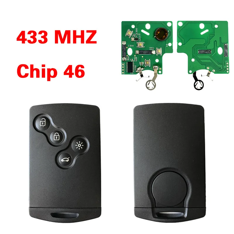 Производство чехлов для автомобильных ключей Renault Megane Scenic Laguna 4-х клавишный смарт-ключ 433 МГц PCF7952