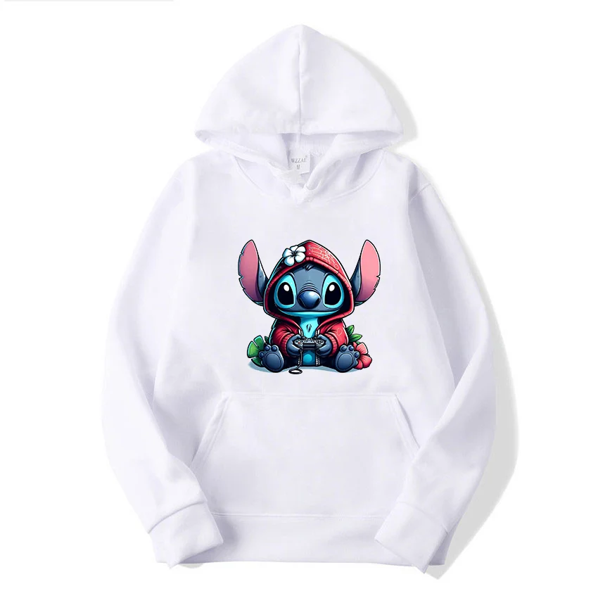 Disney  Lilo & Stitch Stitch Men Women Hoodies Casual Hip Hop Streetwear Long Sleeves Sweatshirts Boys Girls Autumn Tops Coats