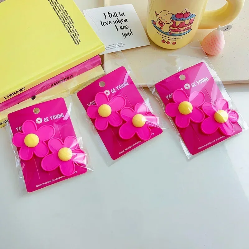 2Pc Koreaanse Schattige Kleurrijke Bloem Haarspeld Hairgrip Haarspeldjes Voor Meisjes Vrouwen Kinderen Childs Vintage Krab Voor Cadeau Haar Accessoires