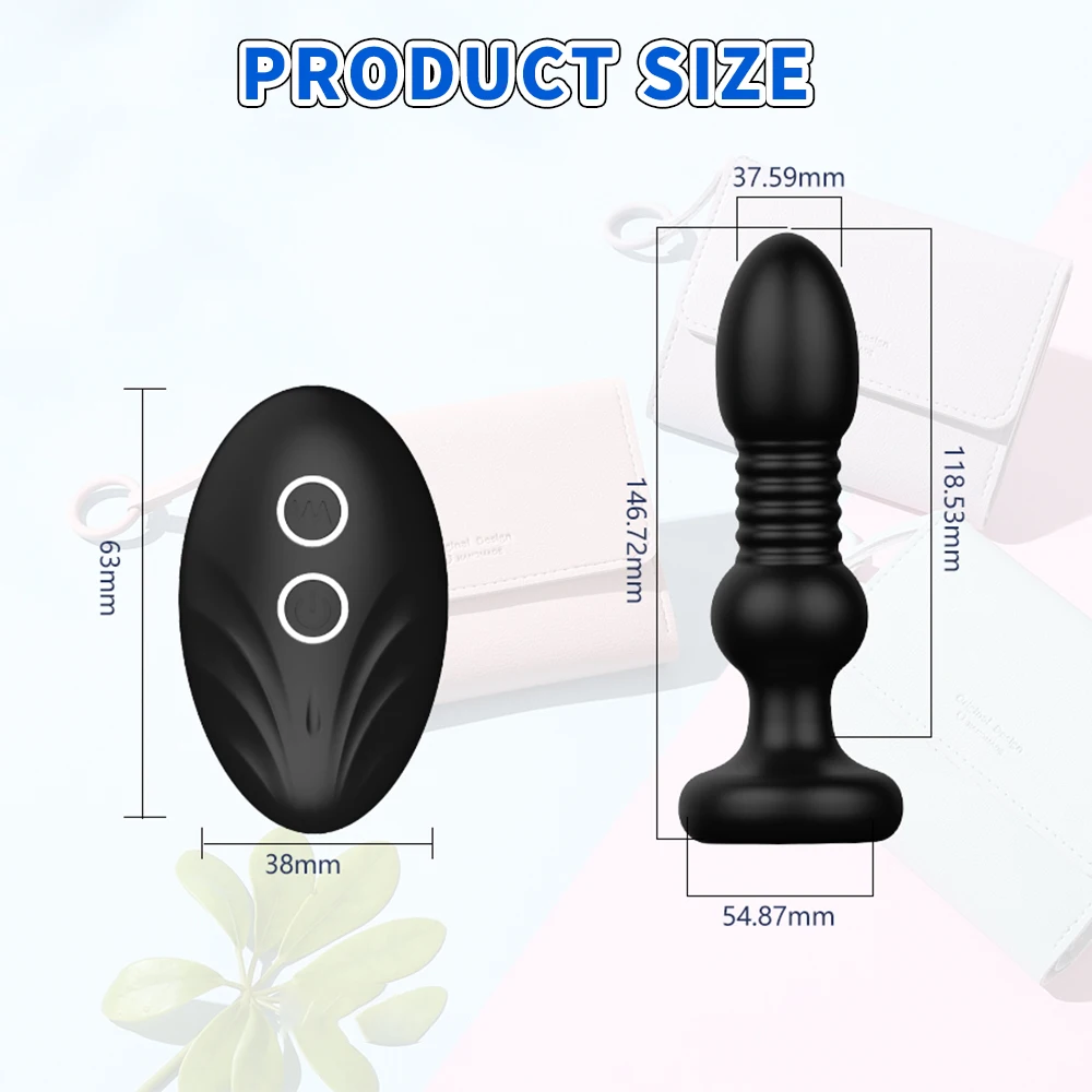 Anal Plug Telescopic Vibrator for Women Men Prostate Massager Silicone Butt Plug Remote Control Anal Vibrator Sex Toy for Couple