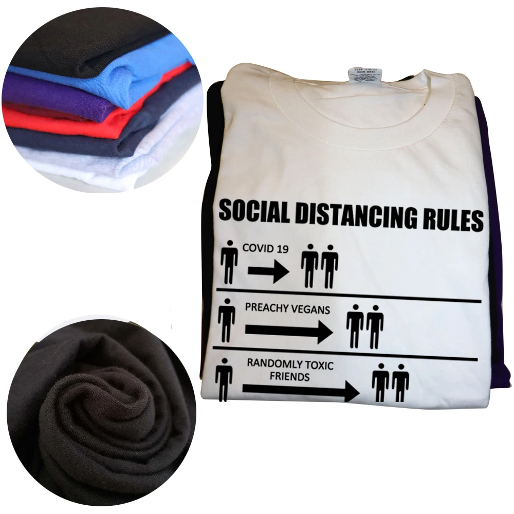 Novelty Social Distancing Rules Funny Flat Earth T Shirts Streetwear Short Sleeve Summer Casual Cotton Men Large Size T shirt