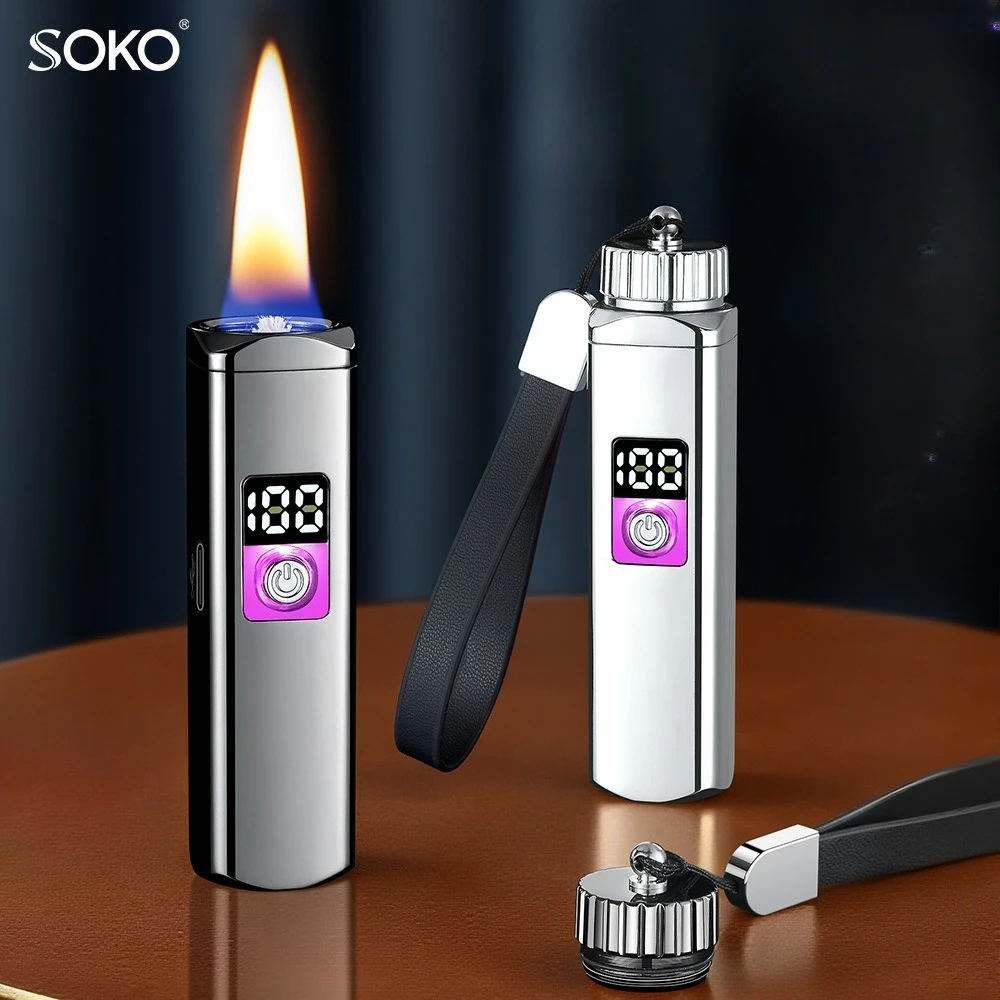 [Voice Controlled Fire Folder] Digital Power Display with Four Induction Modes, Personalized Lighter Metal Texture