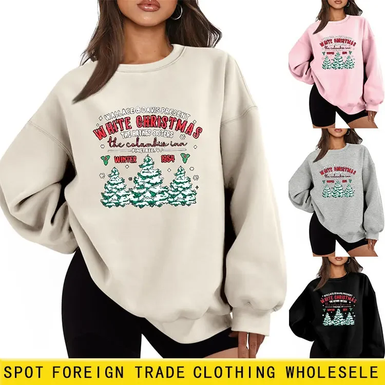 

Толстовка осень-зима утепленные женские пуловеры топы женская одежда женские топы с длинными рукавами с принтом рождественской елки женские