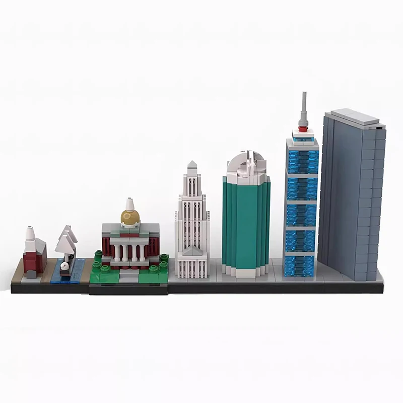 Bricklink MOC Street View City City Skyline House Architecture Sets Cleveland Denver Toronto Paris Building Blocks Kid Toys Gift