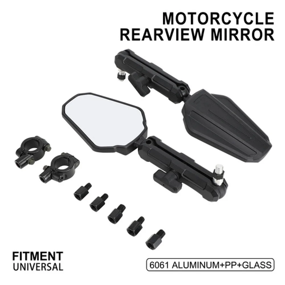 AliExpress NONE Motorcycle Rear View Mirrors 8MM 10MM Adjustable Universal For KLR650 DR650 XR650L Tenere 700 V-storm ADV Dirt Bike Part Durable