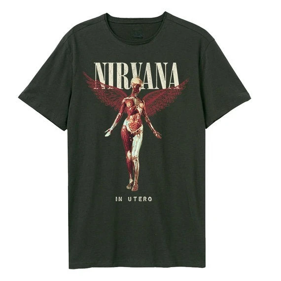 2026 New Nirvana Rock Band Oversized Streetwear Vintage Dark Angel Anatomical Figure Graphic T Shirt Grunge Retro Rock Tee