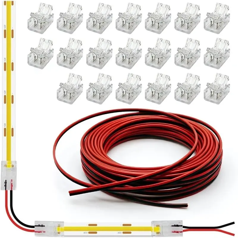 M11K-Led Connectors For Strip Lights 	 Strip To Wire Solderless Transparent Track Lighting Connector