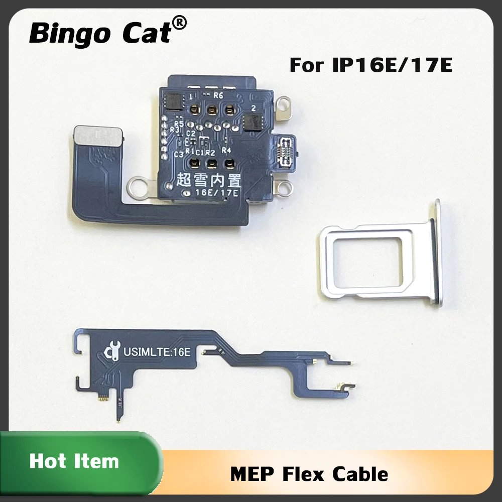 17E 16E MEP Flex With 14 Card Slot Can Change To Work For iPhone 16E US Version Esim to Sim Dual Card Flex Cable