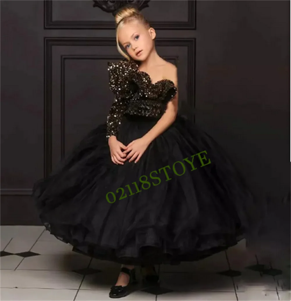 

Puffy Princess Dresses Girls Luxurious Wedding Party Gown Girls Ball Gown Elegant Party Frock For Wedding Kid Size 1-16Y