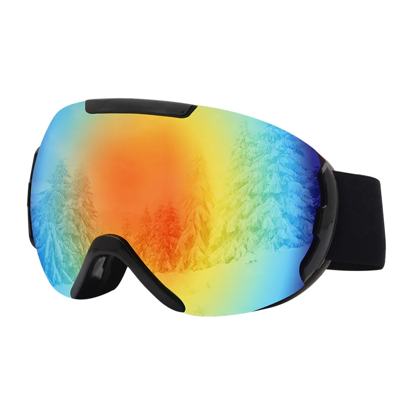 Gafas de esquí antiniebla de doble capa, gafas esféricas grandes HD, gafas de Montañismo para viento y nieve, equipo deportivo de esquí