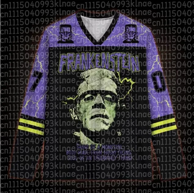 Horror Movie Parent-Child V Neck Long Sleeve T-Shirt Vintage Graphic Halloween Family Matching Outfits Casual Purple Tops