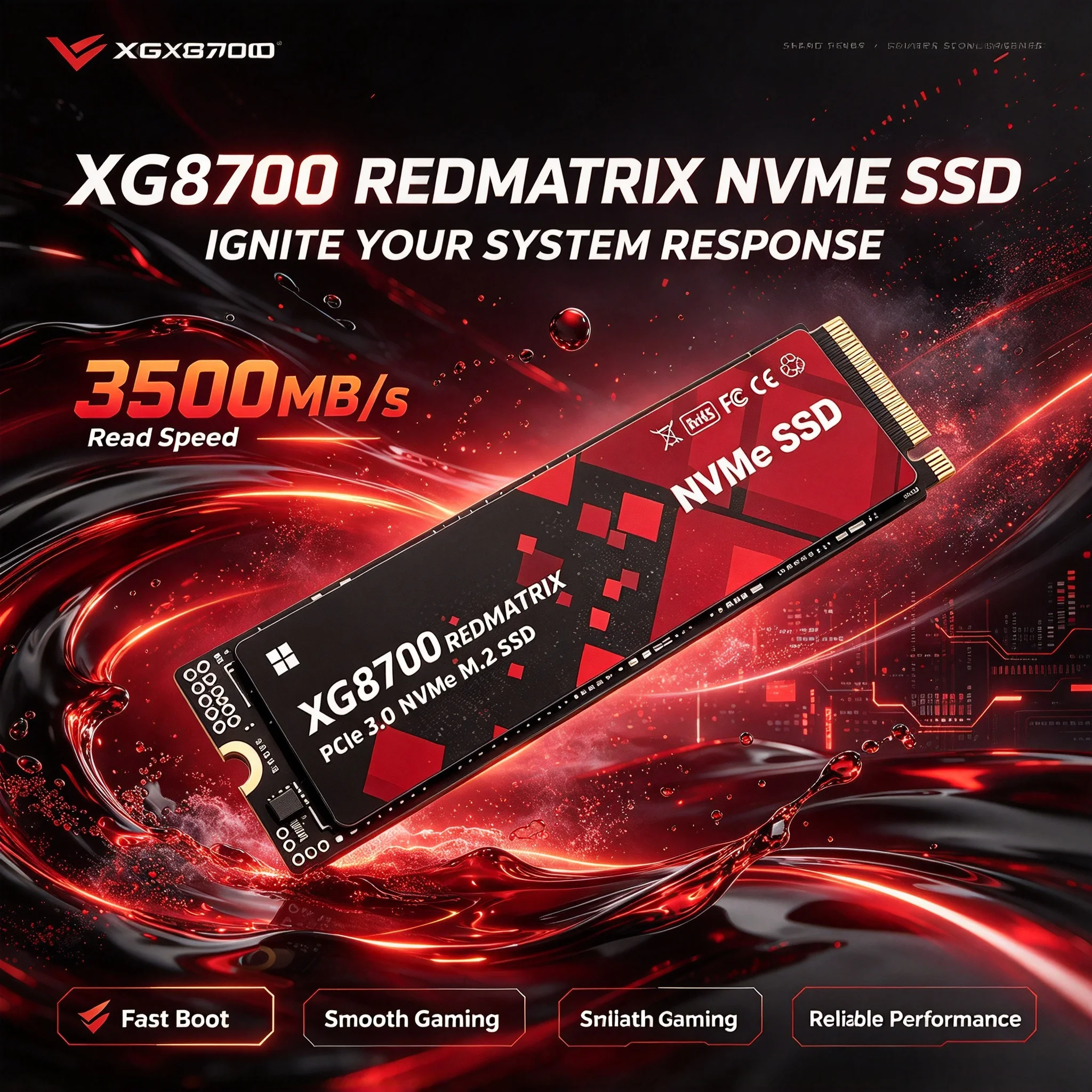 XG8700 M.2 NVMe Integrated SSD, 4TB/1TB/2TB, High Speed Drive, Laptop, Desktop, Stop Waiting, Start Gaming. Prime Max.