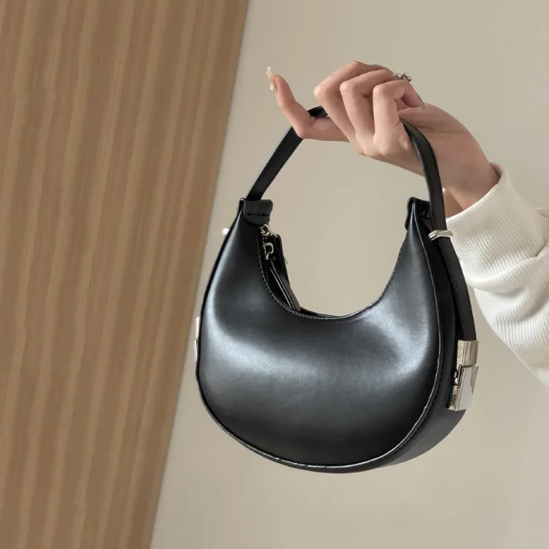 

New Underarm Bag for Women's One-shoulder Handbag Versatile Lock Crescent Bag
