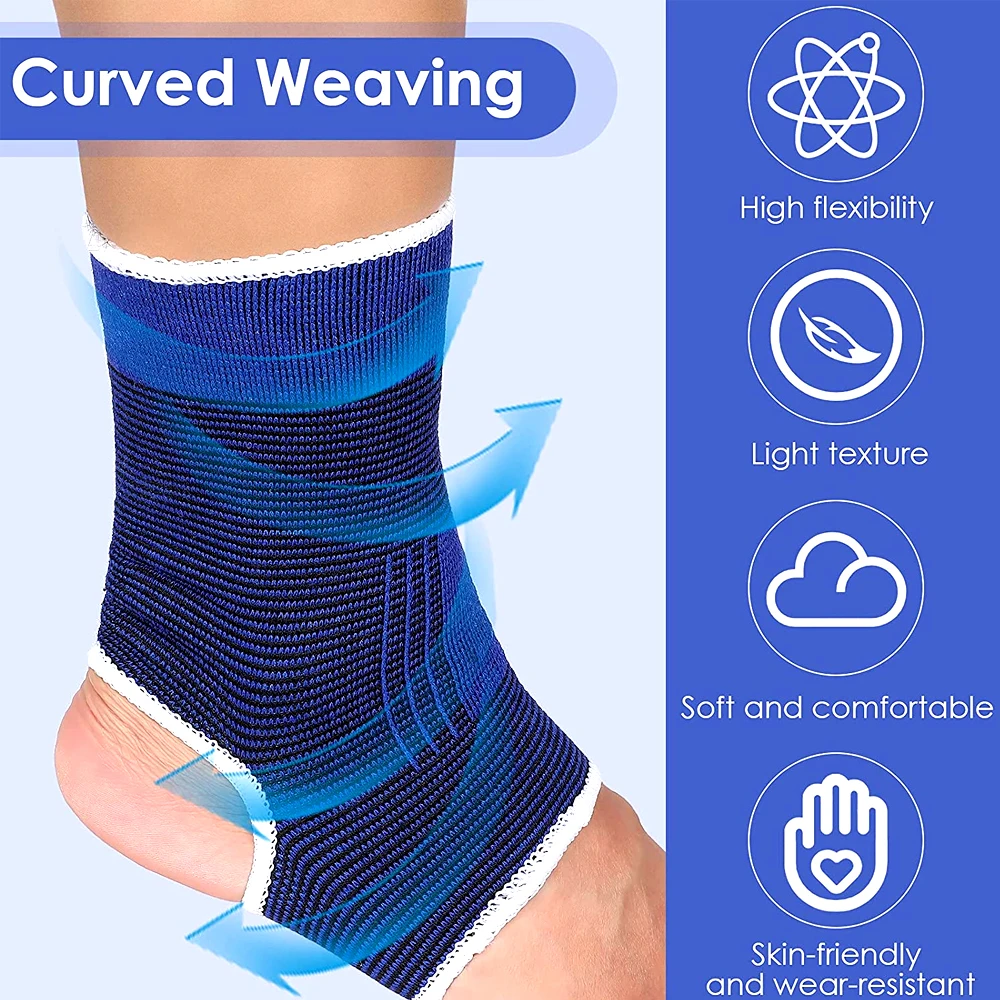 2Pcs Elastic Ankle Brace Support Compression Wrap Movement Protection Ankle Sport Fitness Guard Band Men Women Sock Protect Foot