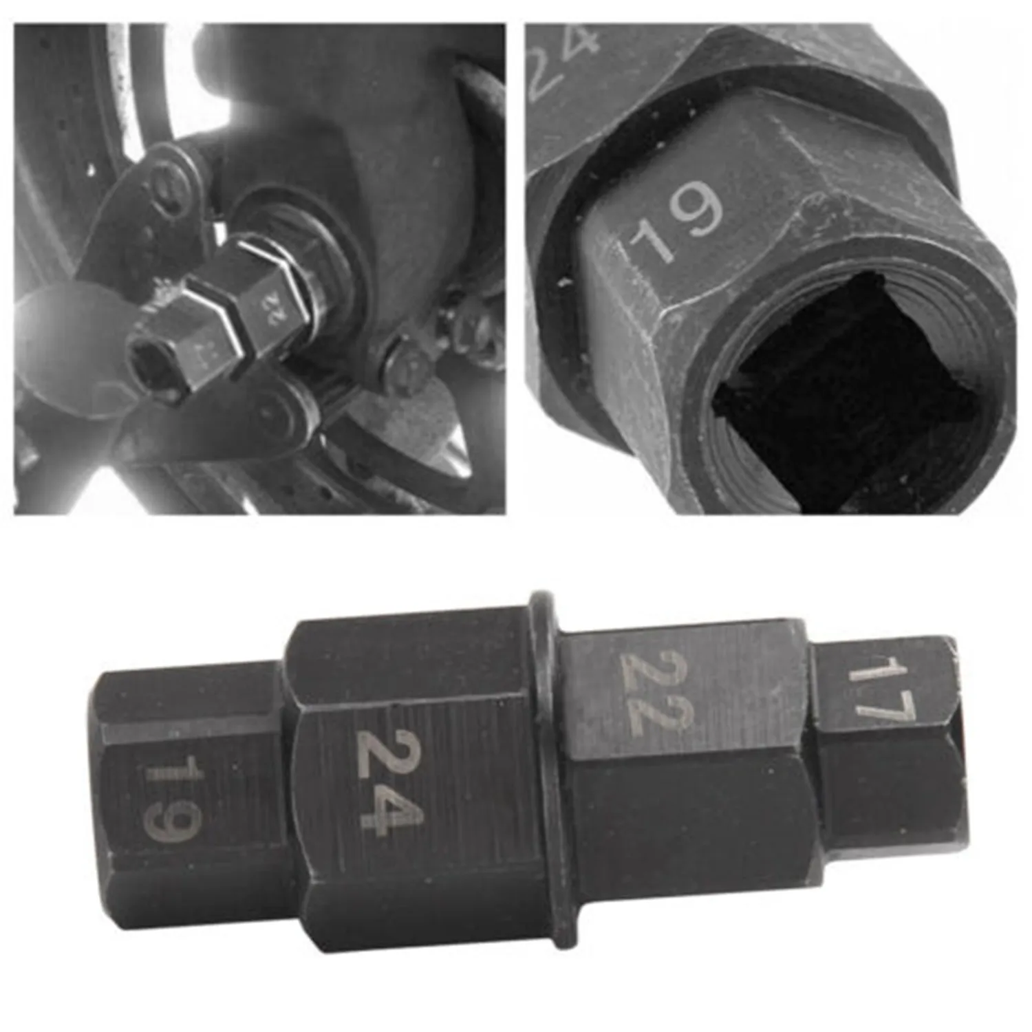 Kit d'outils de réparation de Moto à axe hexagonal 4 en 1, robuste, 3/8 pouces, pour axe 17/19/22/24mm, outil de retrait de pilote de broche hexagonale, outil d'essieu de Moto